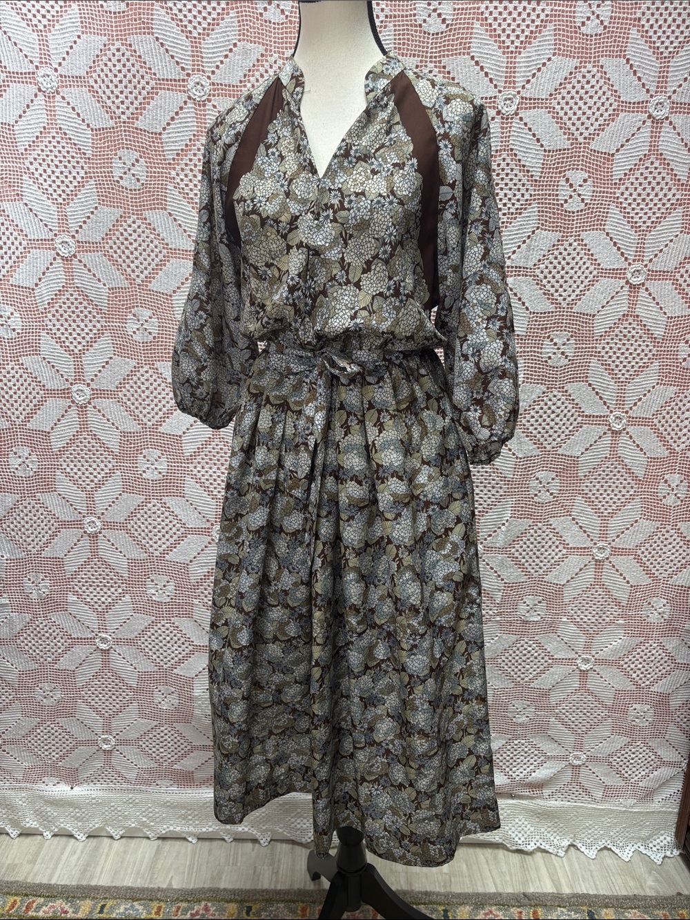 Vintage Jean Jourdan Paris Floral Dress Sz M